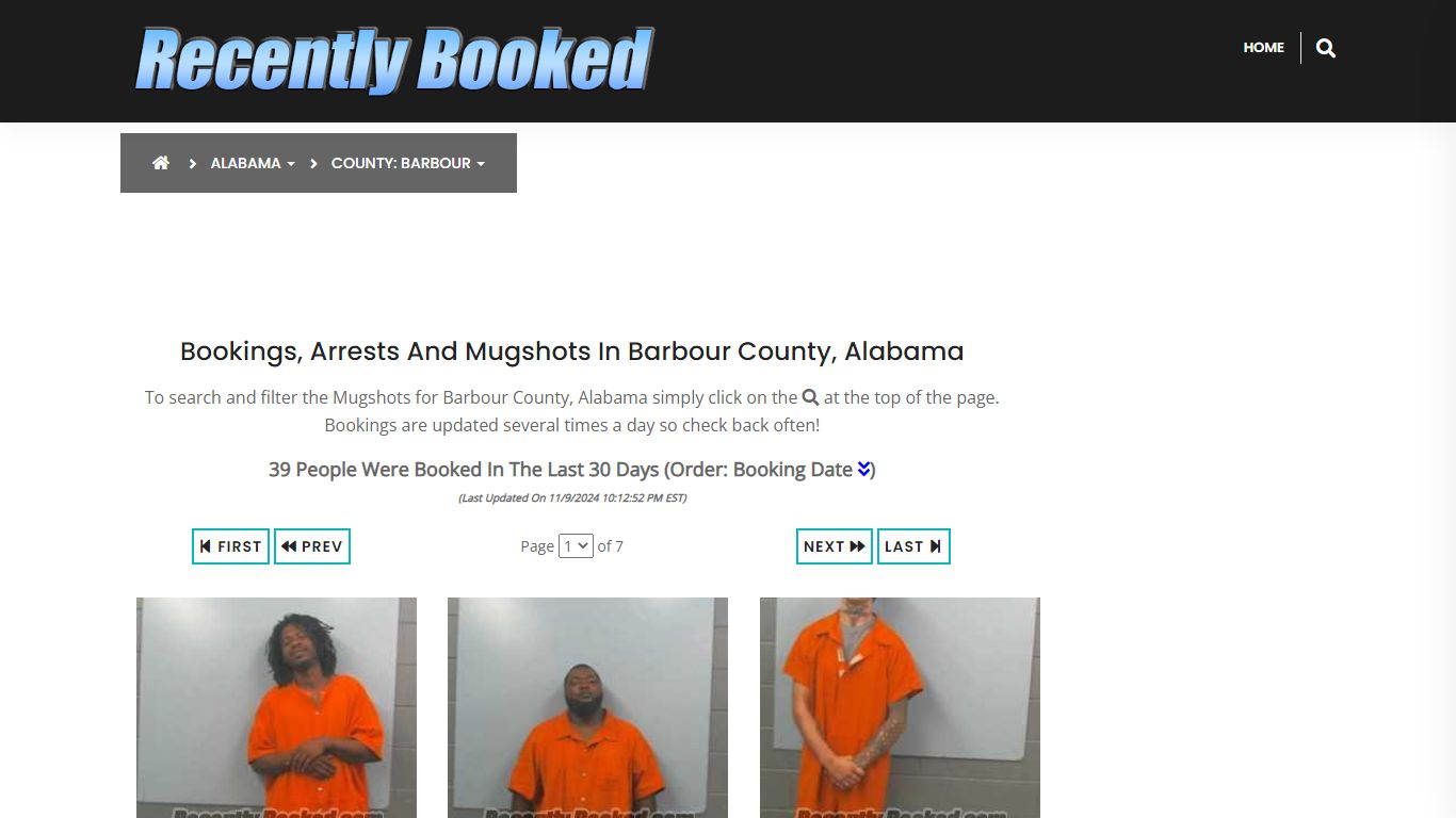 Bookings, Arrests and Mugshots in Barbour County, Alabama - Recently Booked