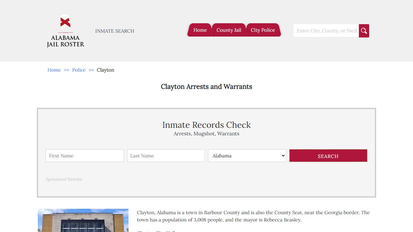 Clayton Arrests and Warrants - Alabama Jail Inmate Search