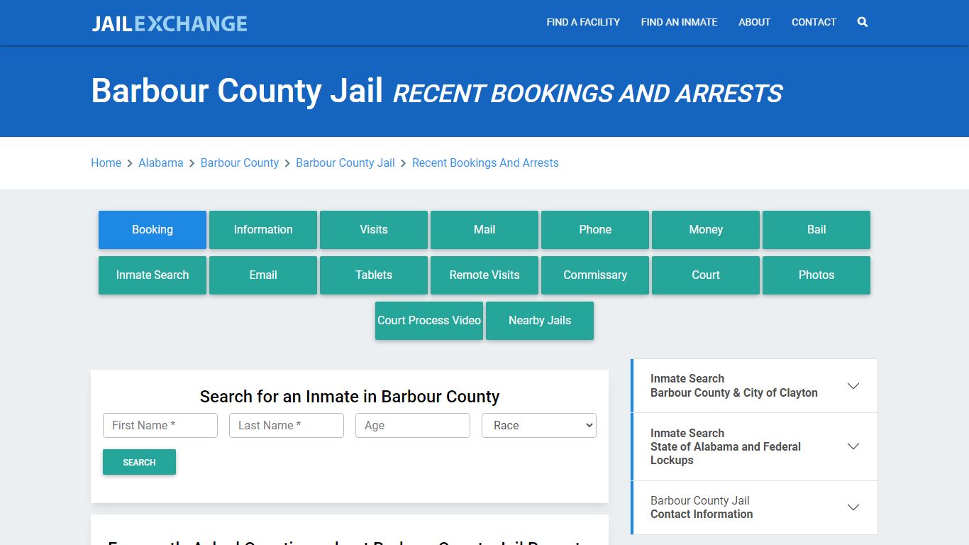 Barbour County Jail AL Recent Arrests and Bookings - Jail Exchange