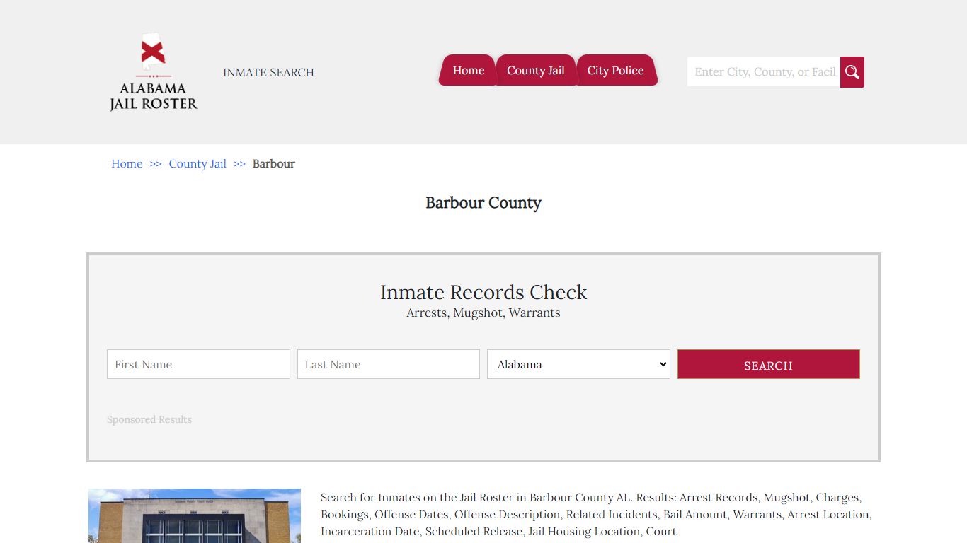 Barbour County - Alabama Jail Inmate Search