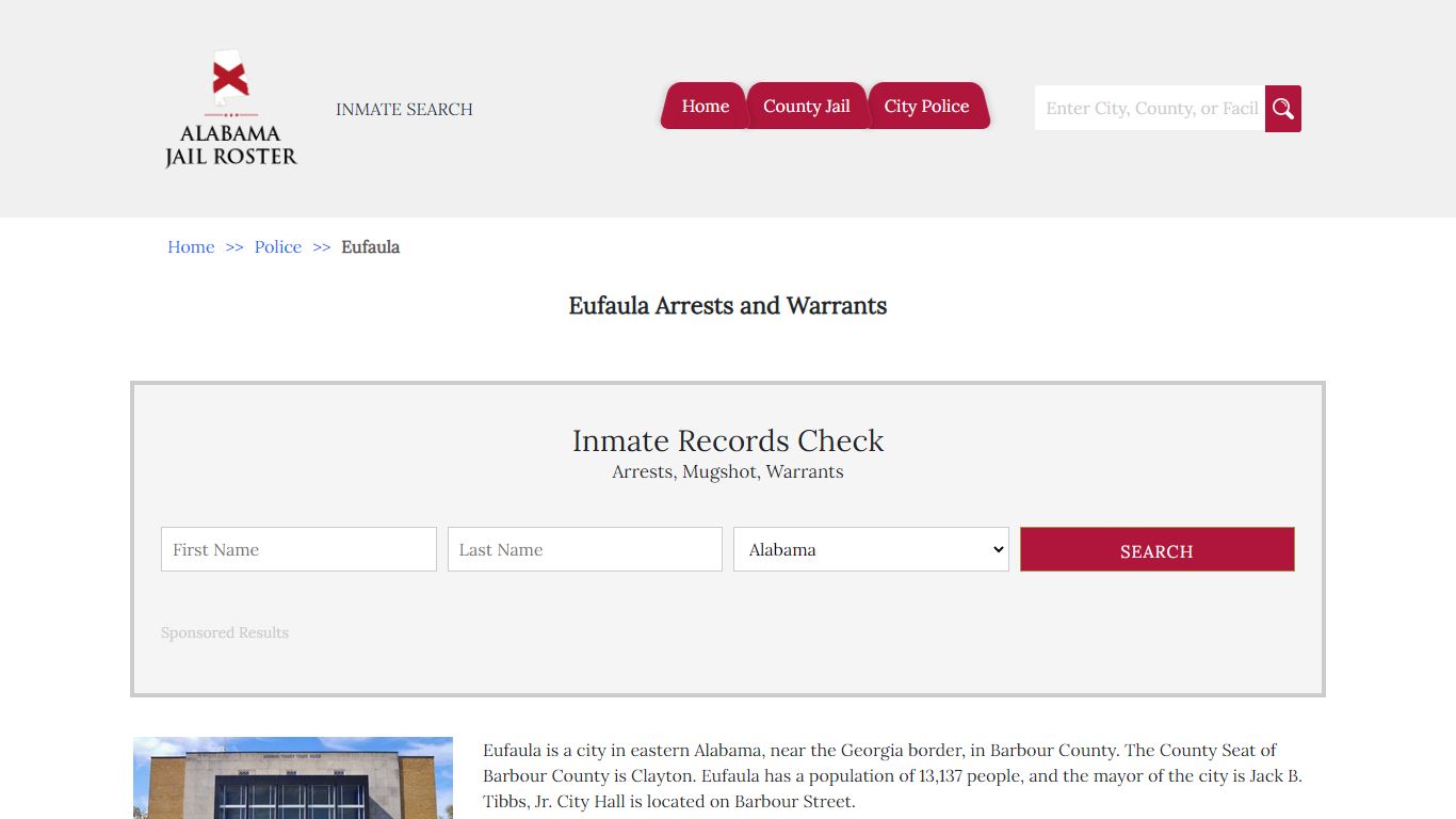 Eufaula Arrests and Warrants | Alabama Jail Inmate Search